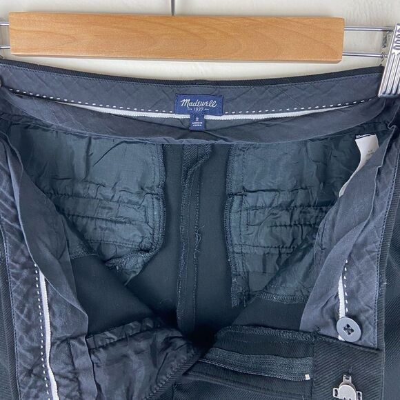 Madewell Straight Leg Pleated Stretch Pant - Black - Picture 7 of 7